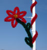 Pole Mount Garland Single Poinsettia , Pole Mount 5.5 Feet